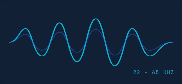 Ultrasonic waves activate.